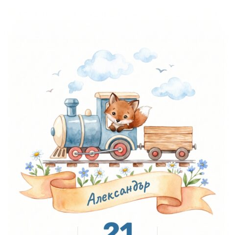Картичка за новородено „Лисиче“